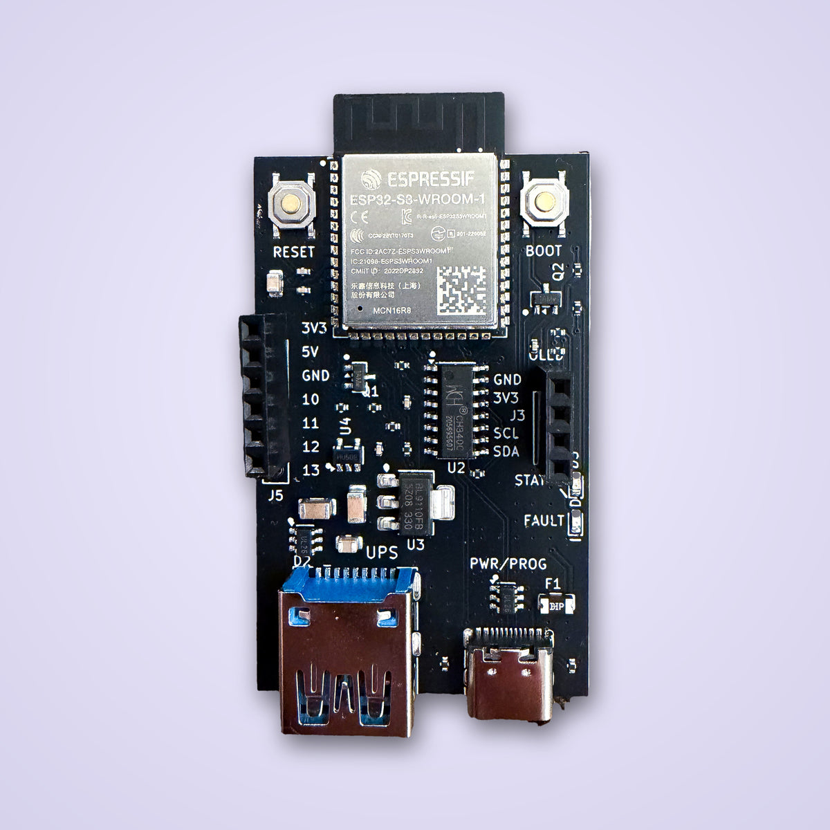 My UPS Pal Wi-Fi NUT server board, top view